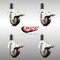 Service Caster 3 Inch 316SS Maroon Poly Swivel 1-3/8 Inch Expanding Stem Caster Set Lock Brake SCC-SS316TTLEX20S314-PPUB-MRN-138-4 - alternate 2